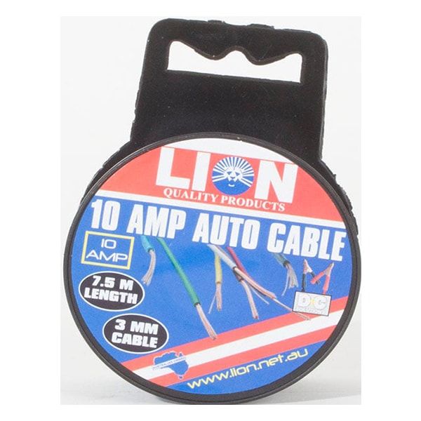 Lion 10A x 3mm Yellow Auto Cable 7.5m