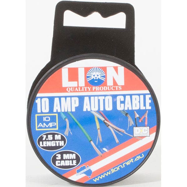 Lion 10A Auto Wire Black 3mm x 7.5mm