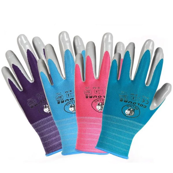 GLOVES GARDENER COLOURS SMALL RHINO