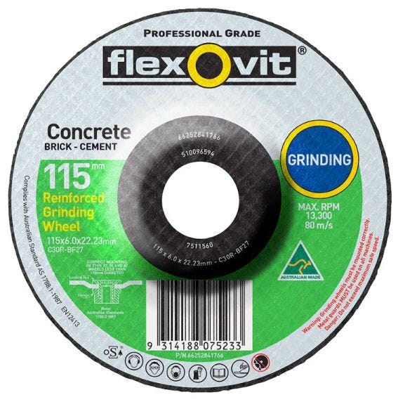 WHEEL GRINDING MASONRY 115MM X 22MM X 6MM