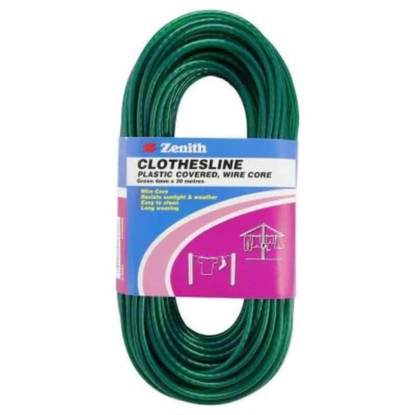 CLOTHESLINE WIRE CORE GREEN 4MMX30M