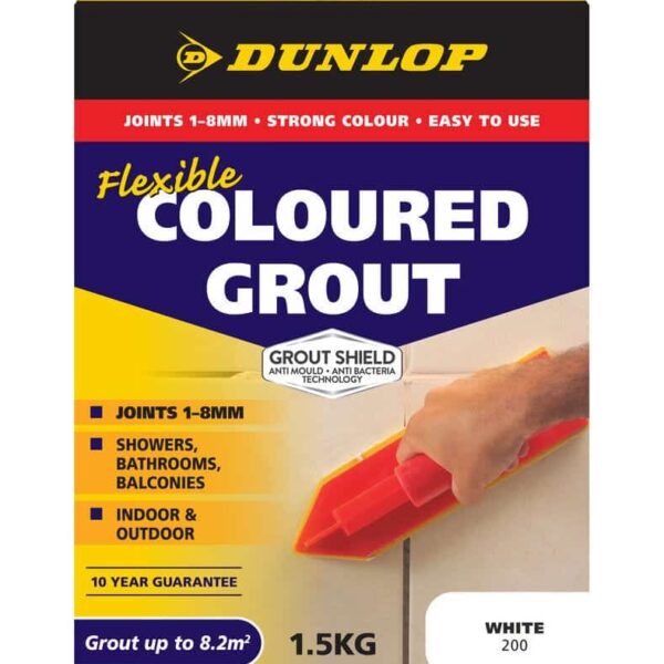 Dunlop Flexible Coloured Grout White 1.5kg