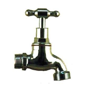 GARDEN TAP 15MM CHROME MALE