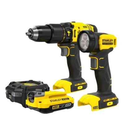 Stanley FatMax 18V V20 Drill Hammer Cordless & Flashlight Combo Kit SFMCK210D1-XE