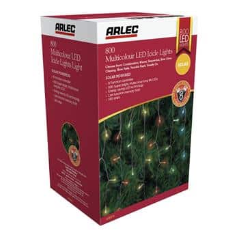 Arlec LED Solar Icicle Fairy Light 800PK