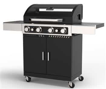 Gasmate QuasarPlus 4 Burner Hooded BBQ with Glass Viewing Window & Side Burner