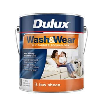 Dulux Wash & Wear Interior Low Sheen Vivid White 4L