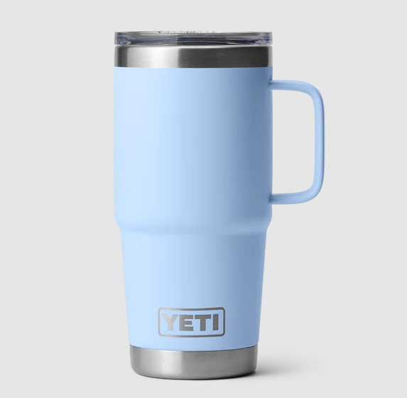 YETI RAMBLER 20OZ TRAVEL MUG SKY BLUE